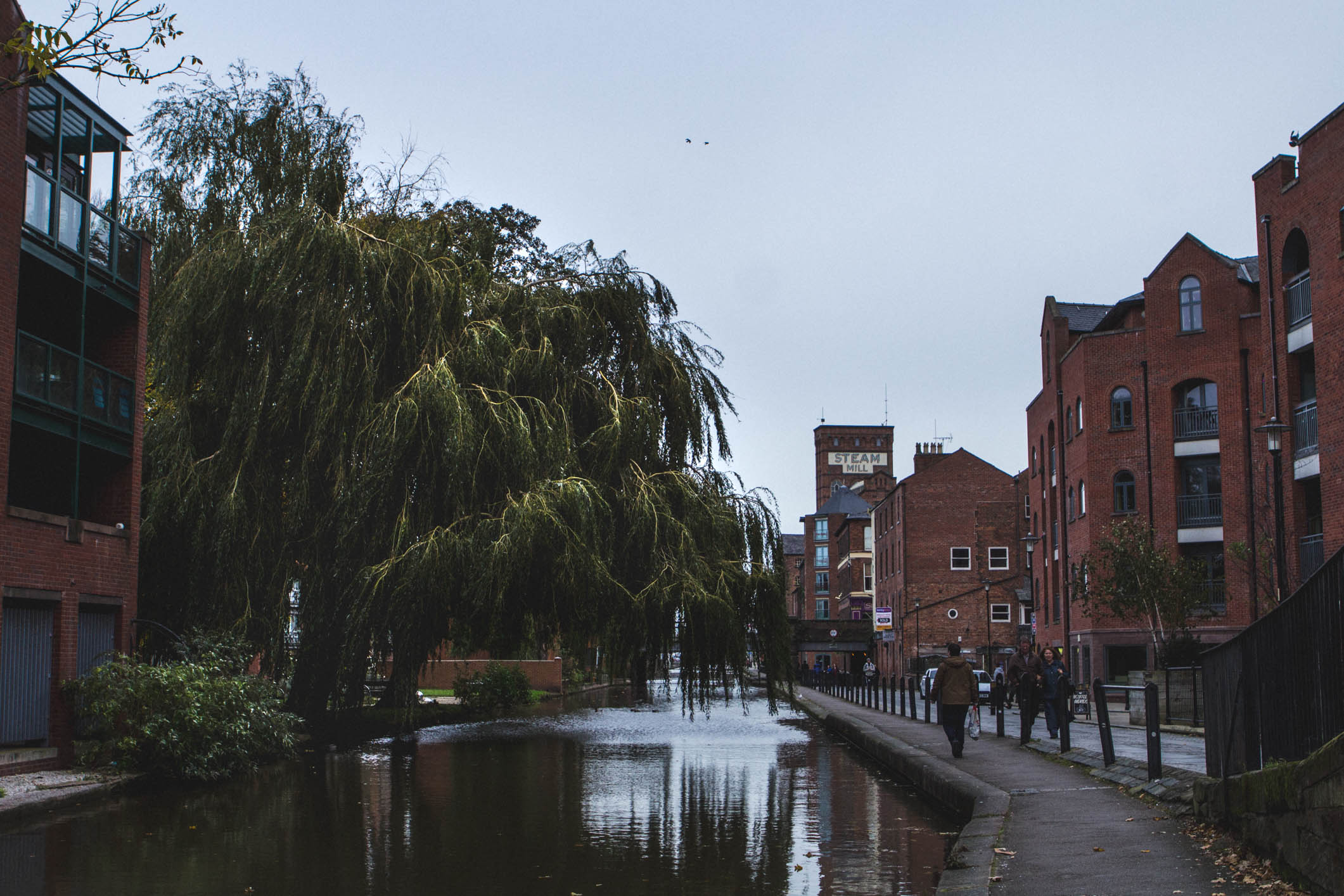 The Chester canal, with the Steam Mill visible in the background