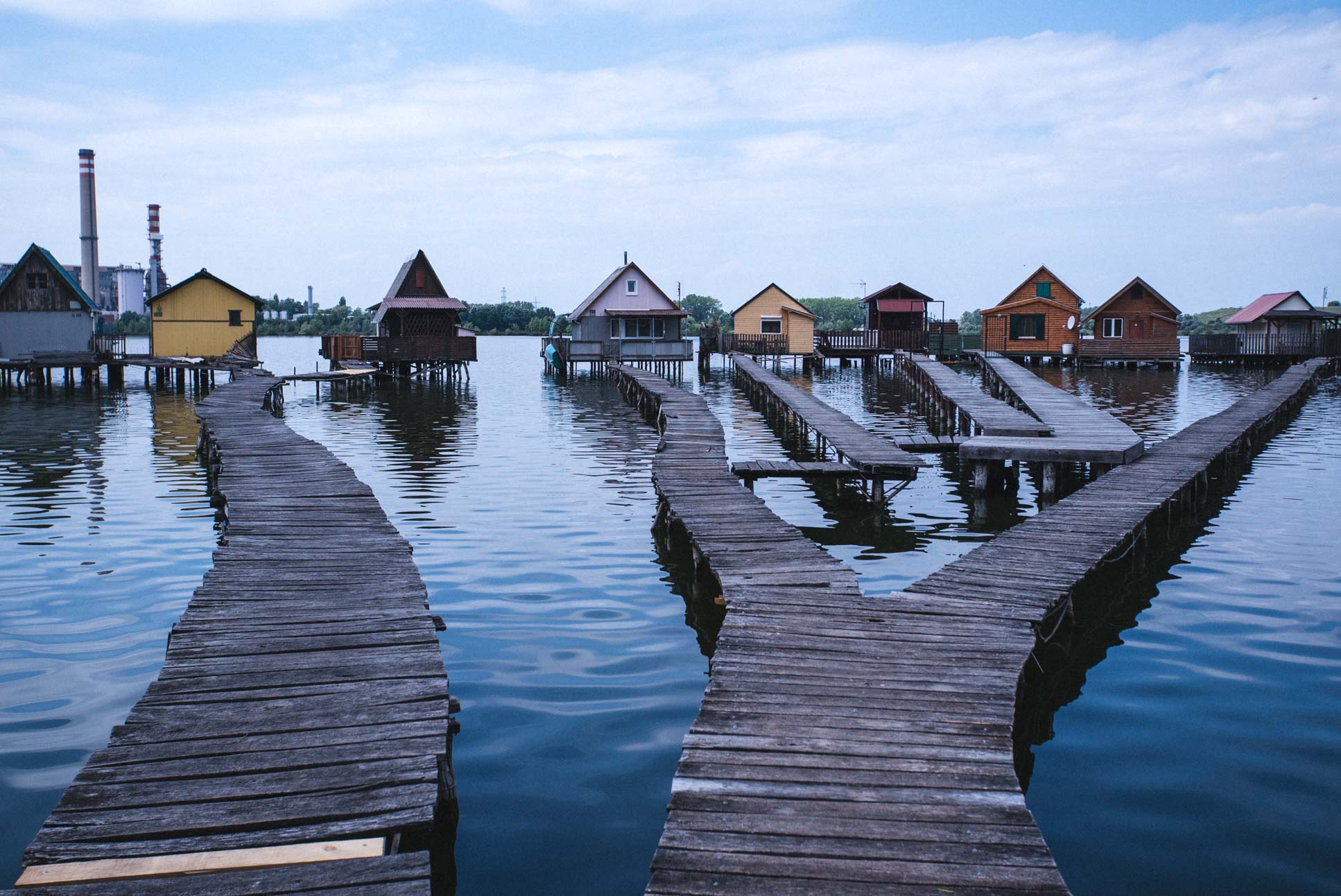 The Bokodi Floating Village near Oroszlány