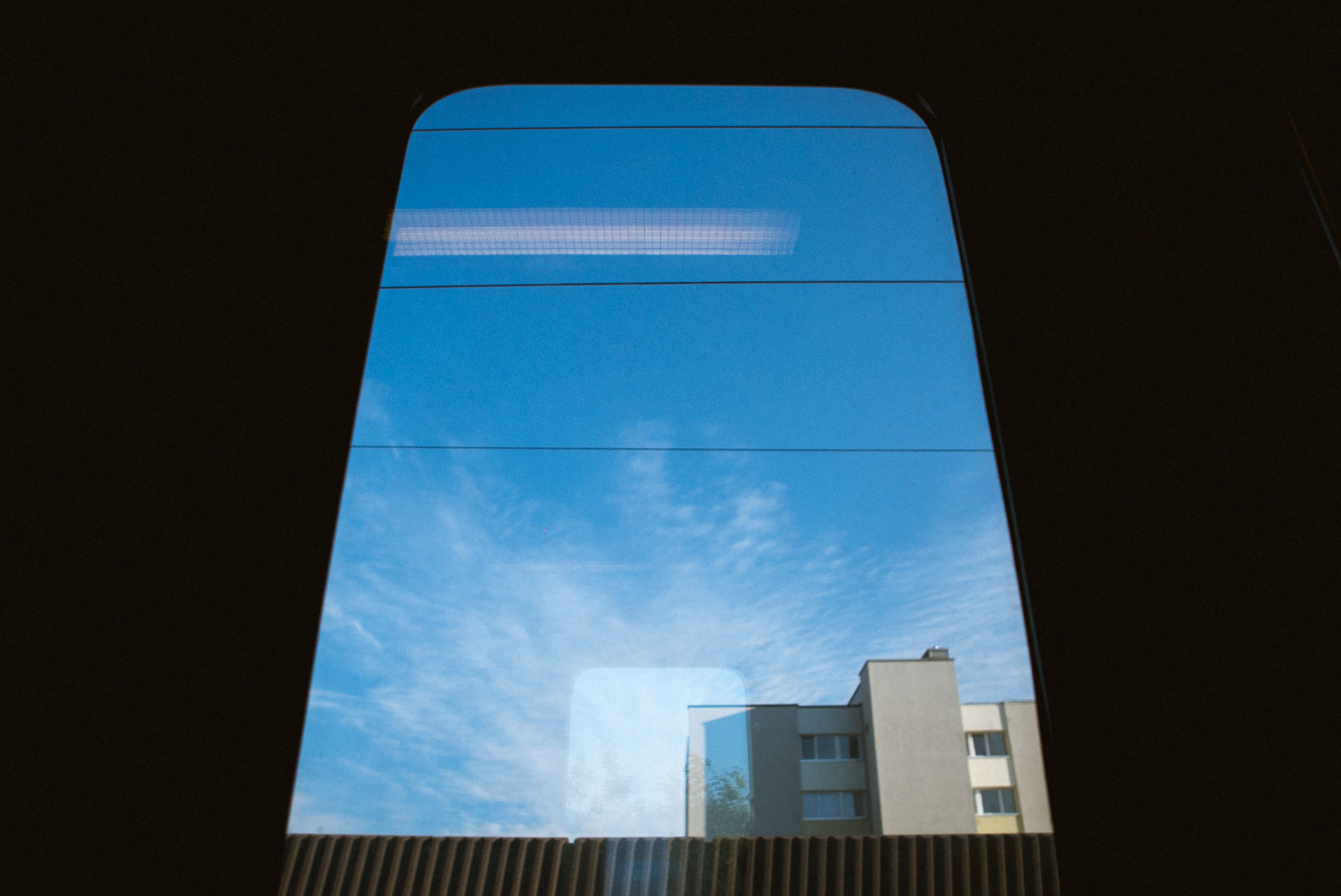 Had to sit on the floor on my journey from Bern to Zurich. The view was worth it.