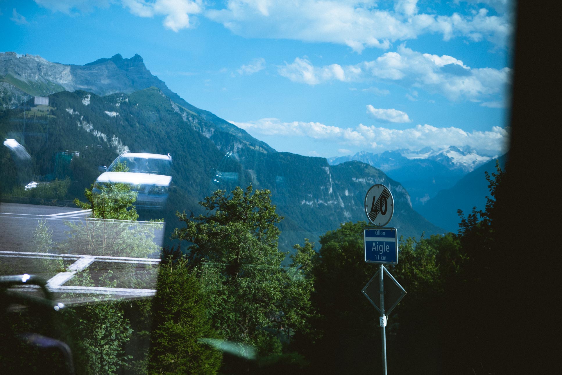 bus window reflections