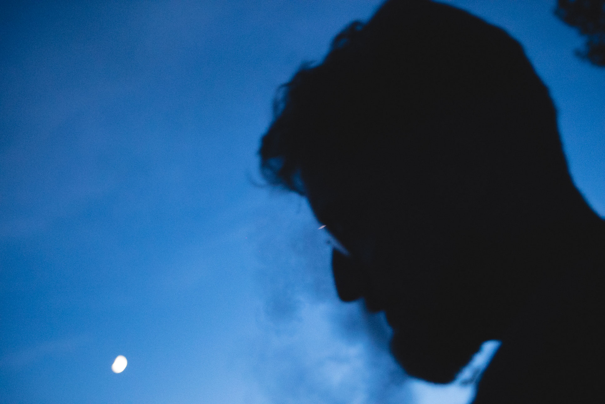 Moon in the background